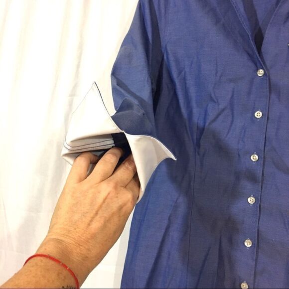 Lands End  Oxford Shirt Size 8 With Hand-Embellished Starfish - Picture 5 of 6